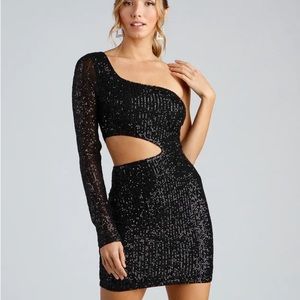 Stunning Sequin Black Mini Dress Windsor